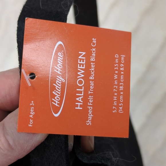 Black Cat Felt Halloween Treat Bucket, NWT - Picture 2 of 5